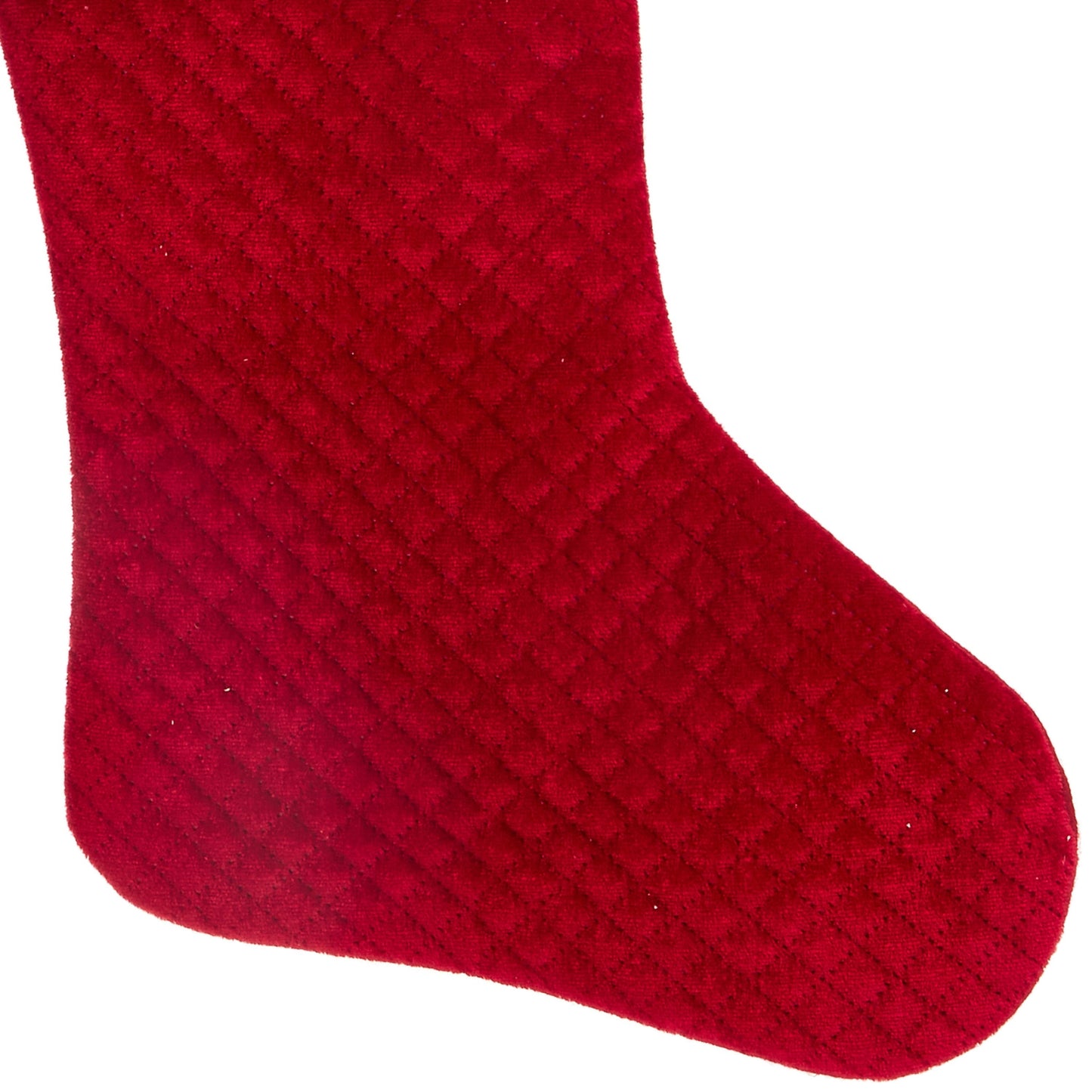 RAZ Imports 19.5" Classic Quilted Red Velvet Christmas Stocking with White Fur