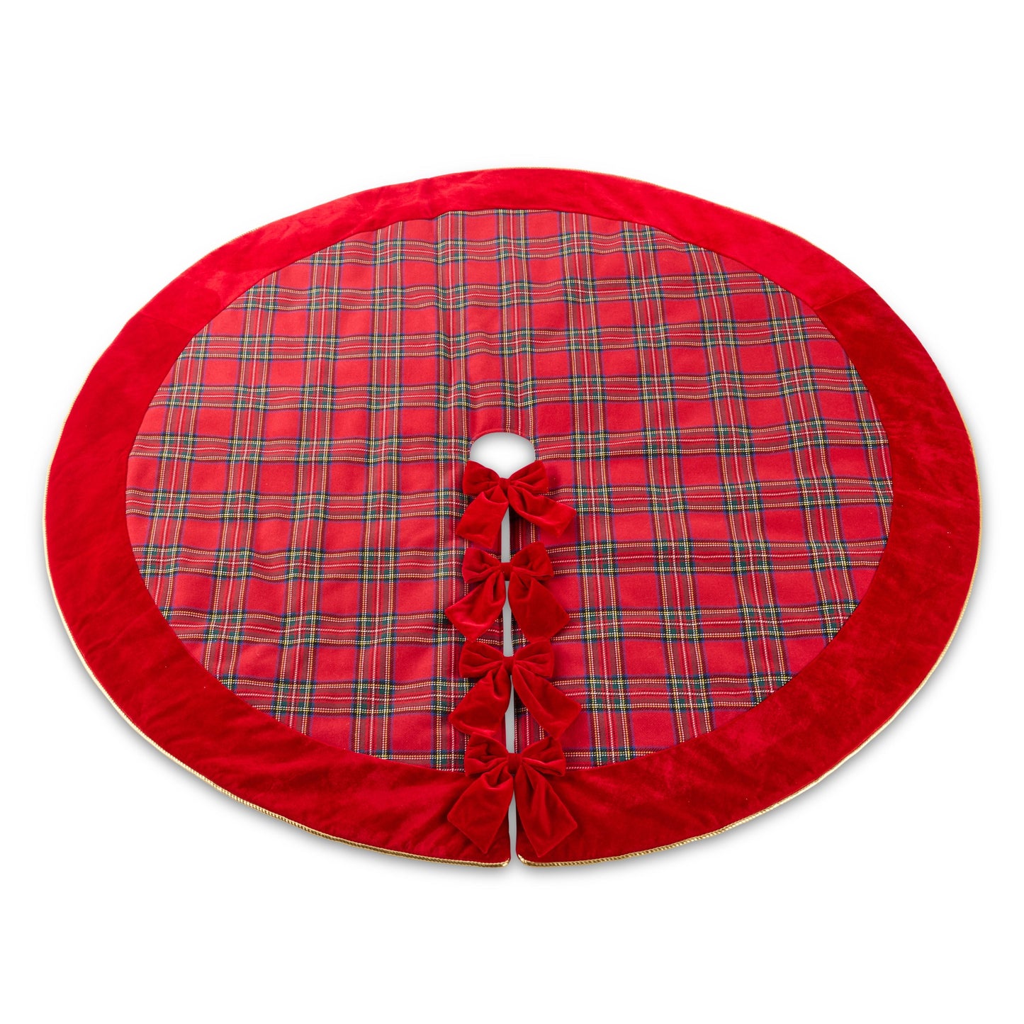 RAZ Imports 60.5" Homestead Plaid Red Christmas Tree Skirt