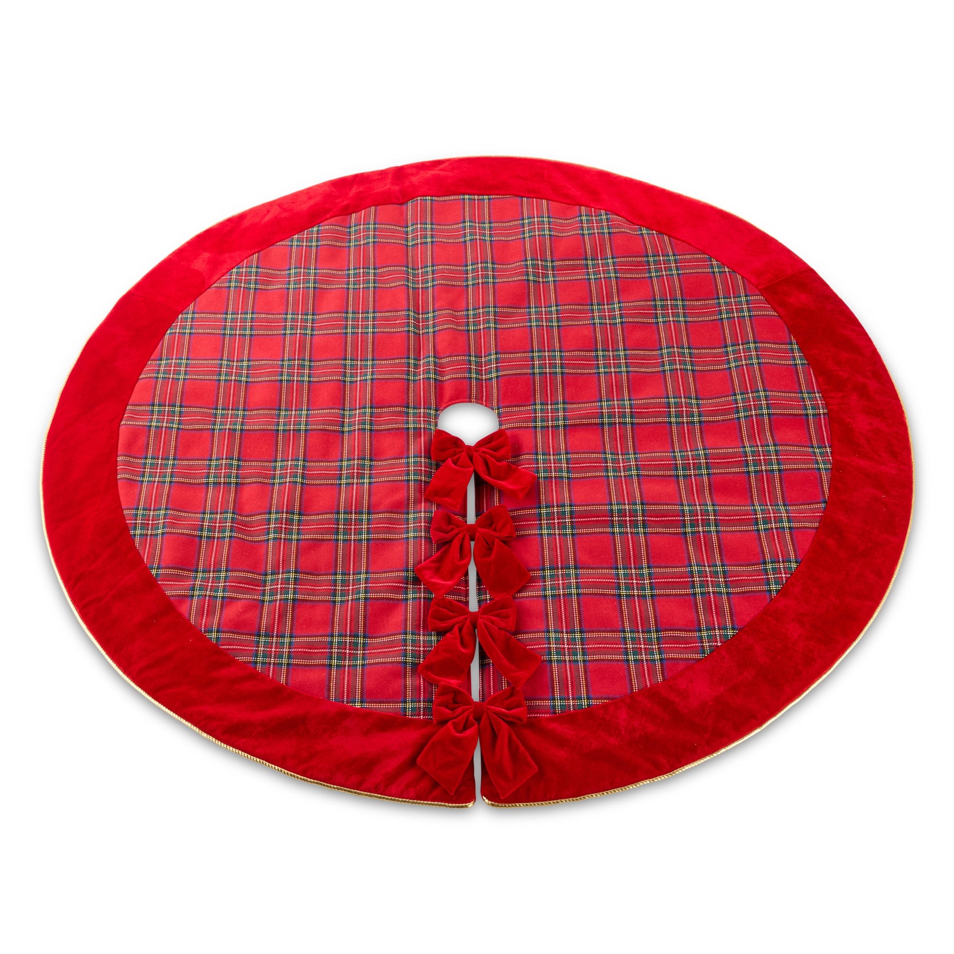 RAZ Imports 60.5" Homestead Plaid Red Christmas Tree Skirt