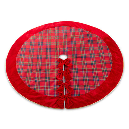 RAZ Imports 60.5" Homestead Plaid Red Christmas Tree Skirt