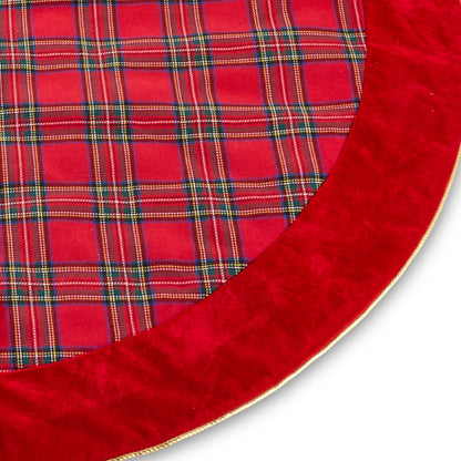 RAZ Imports 60.5" Homestead Plaid Red Christmas Tree Skirt