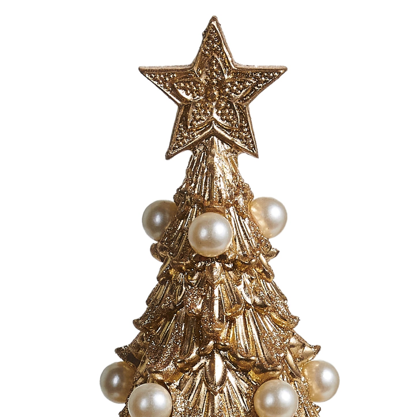 RAZ Imports 14" Gold Acanthus Christmas Tree with Pearls Christmas Decoration