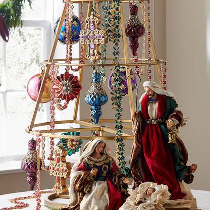 RAZ Imports 6.5" Jewel Tone Crusted Glass Finial Christmas Ornaments - Set of 3