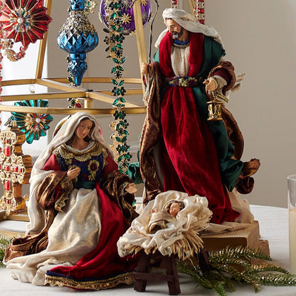 RAZ Imports 14.75" Jewel Tone Holy Family Nativity Set Christmas Decoration