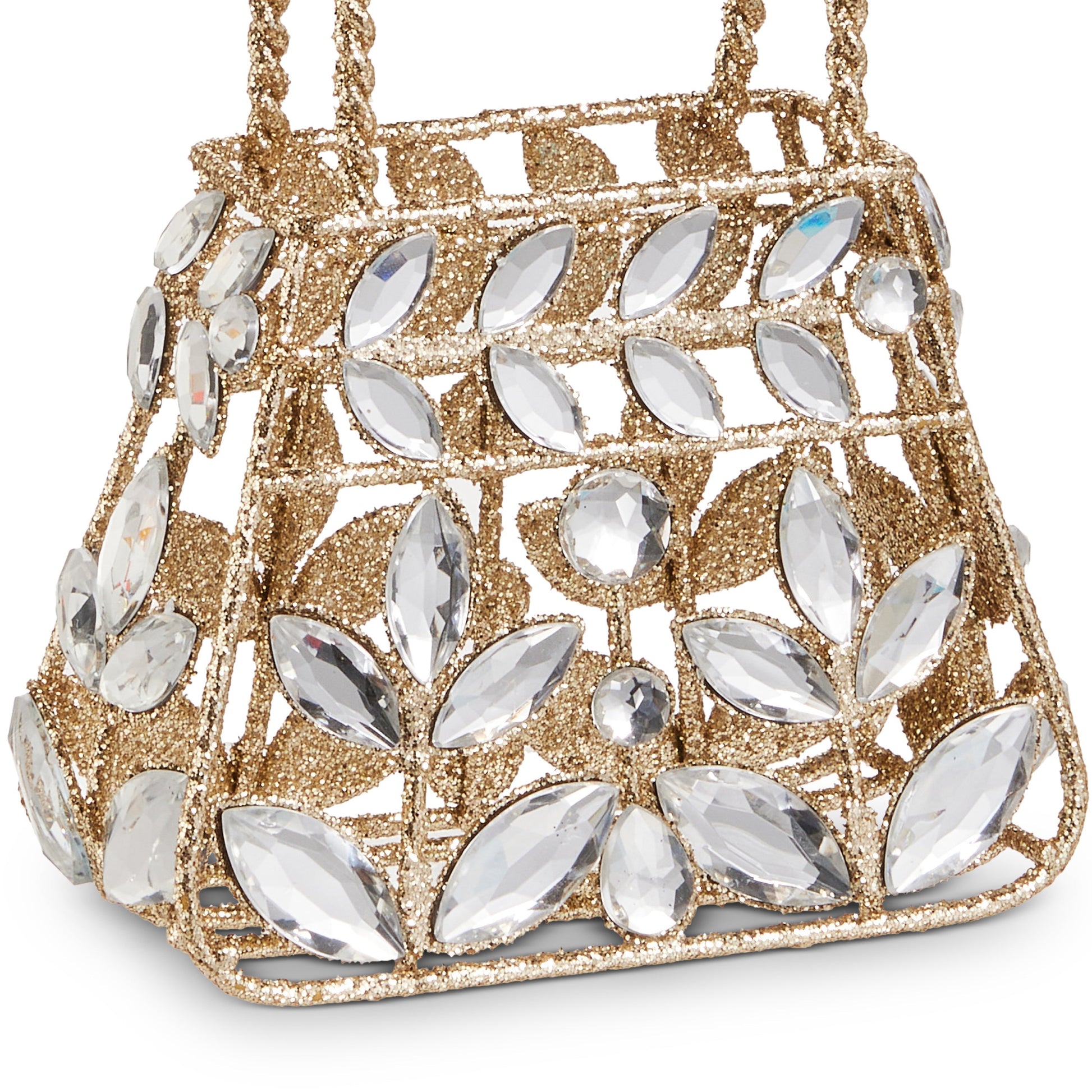 RAZ Imports 5.25" Jeweled Gold Glittered Purse Christmas Ornament