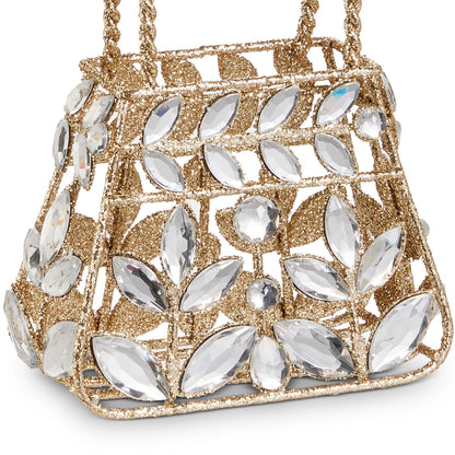 RAZ Imports 5.25" Jeweled Gold Glittered Purse Christmas Ornament