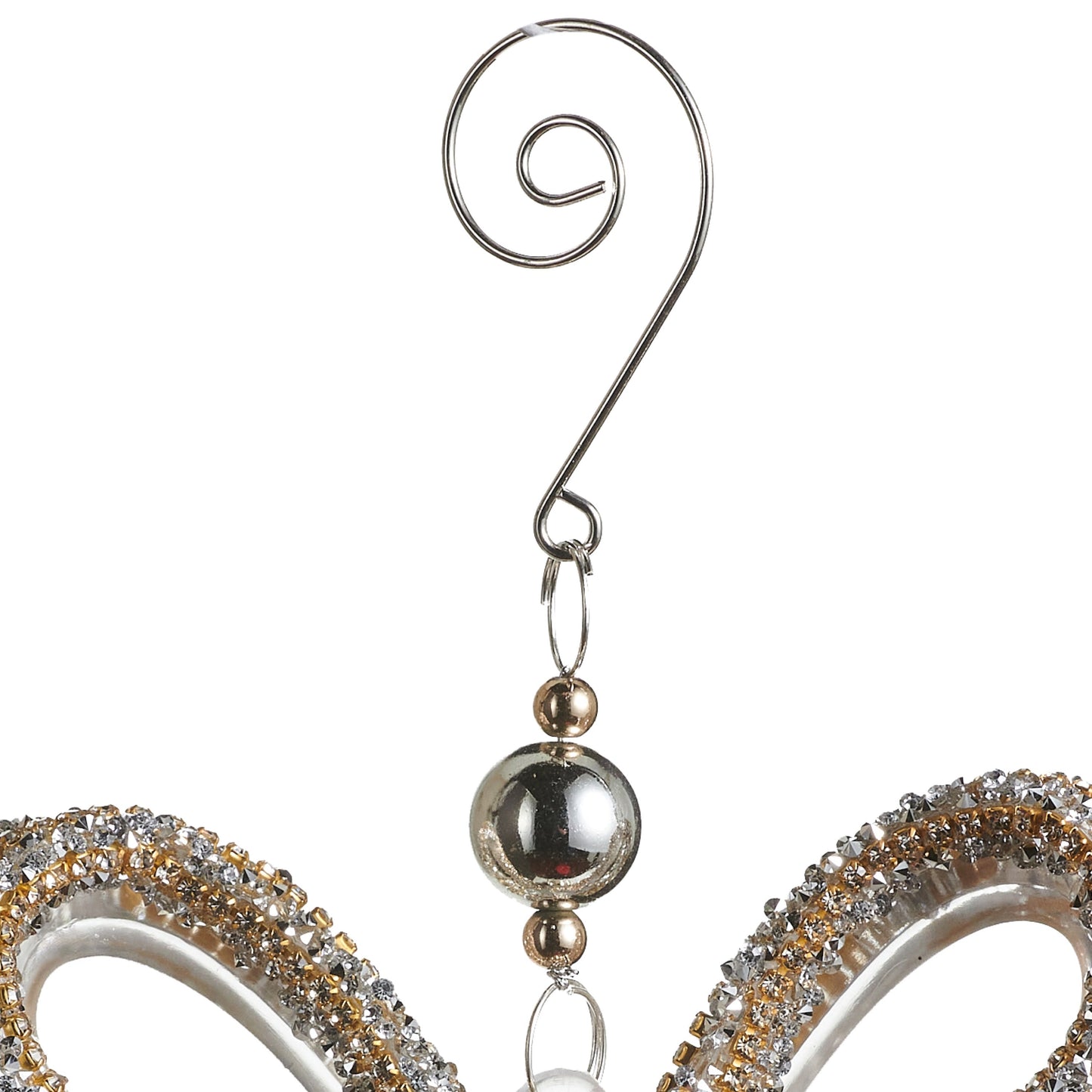 RAZ Imports 5.5" Rhinestone Gold Bow Christmas Ornament