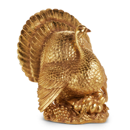 RAZ Imports 16" Golden Tabletop Turkey Thanksgiving Fall Decoration