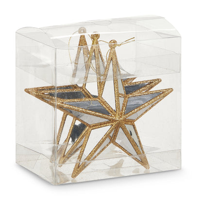 RAZ Imports 5.5" Gold Mirrored Star Christmas Ornament - Set of 3