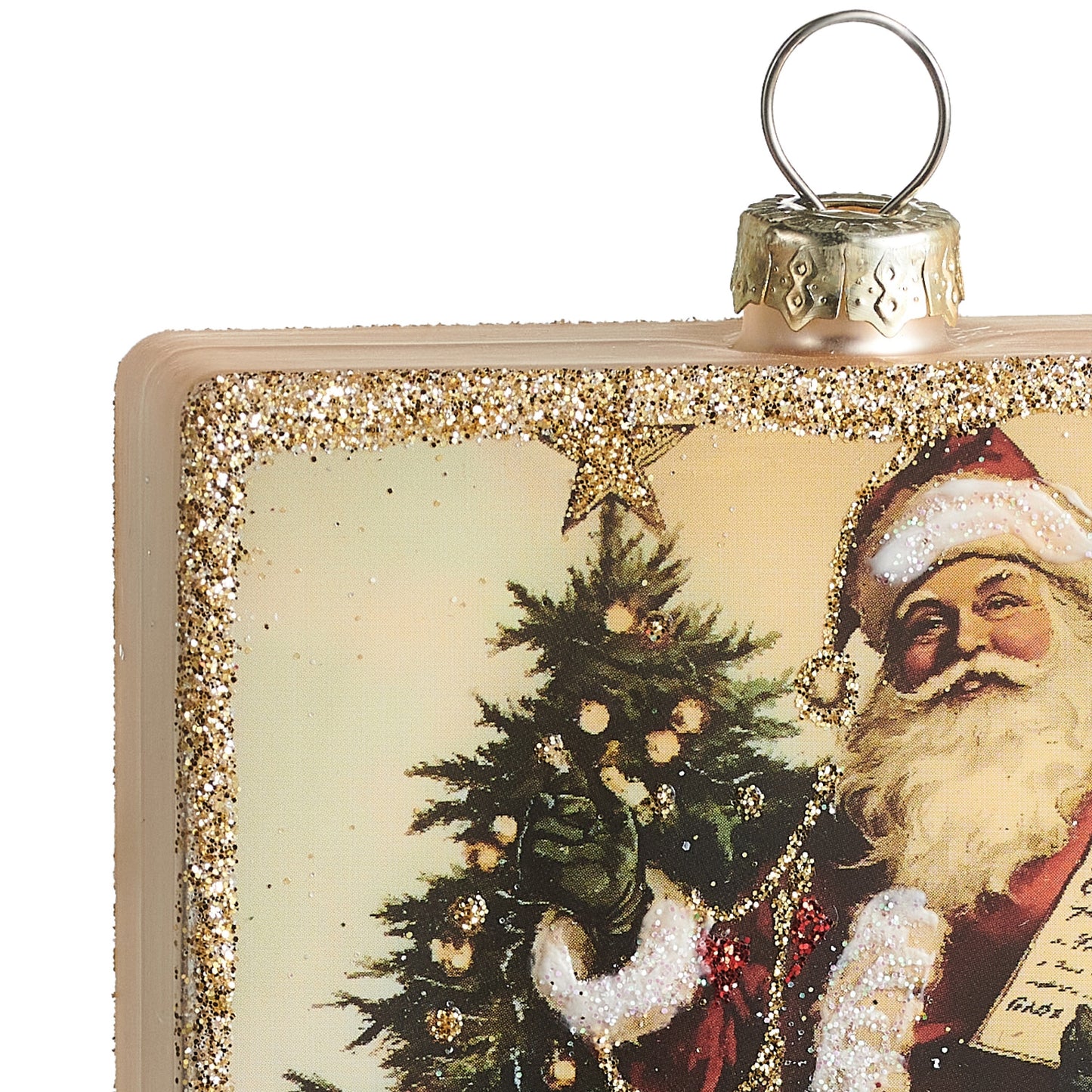 RAZ Imports 4.5" Santa Checking It Twice Portrait Glass Christmas Ornament