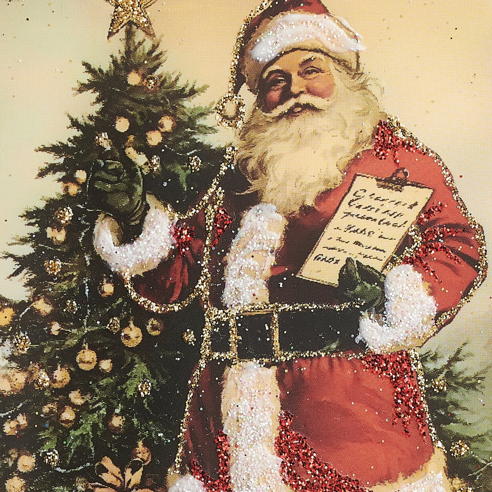 RAZ Imports 4.5" Santa Checking It Twice Portrait Glass Christmas Ornament