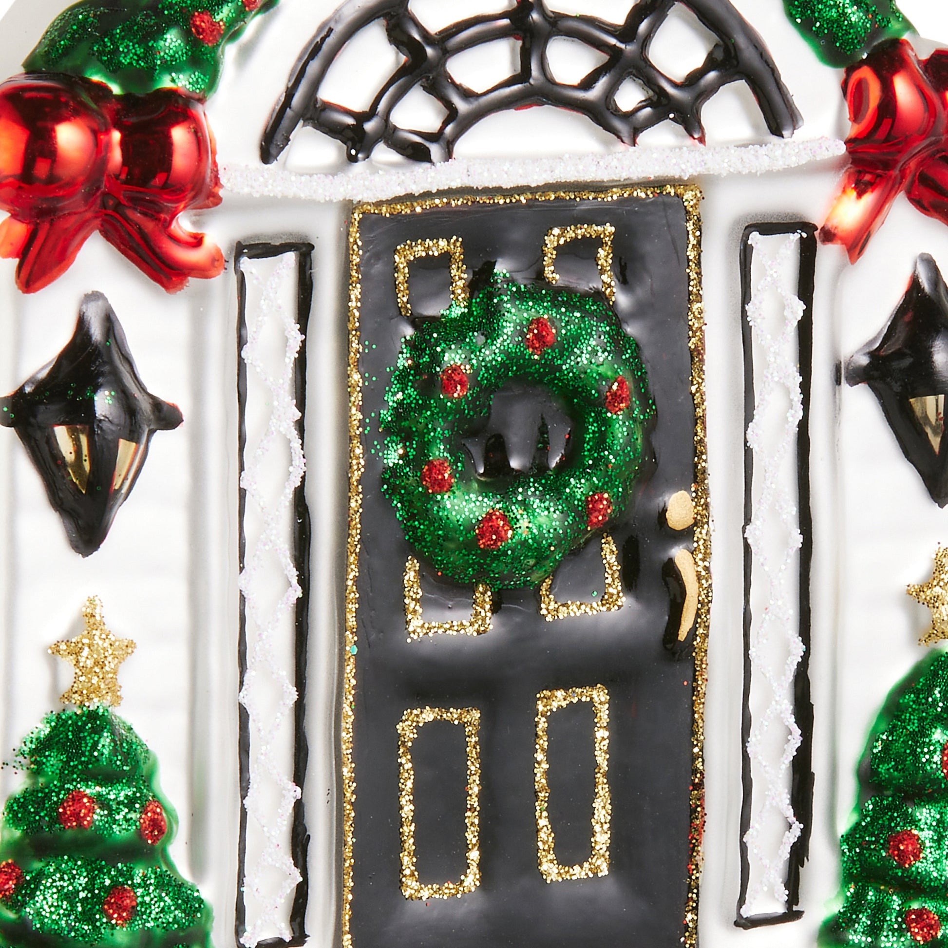 RAZ Imports 4.25" Home For The Holidays Front Door Glass Christmas Ornament