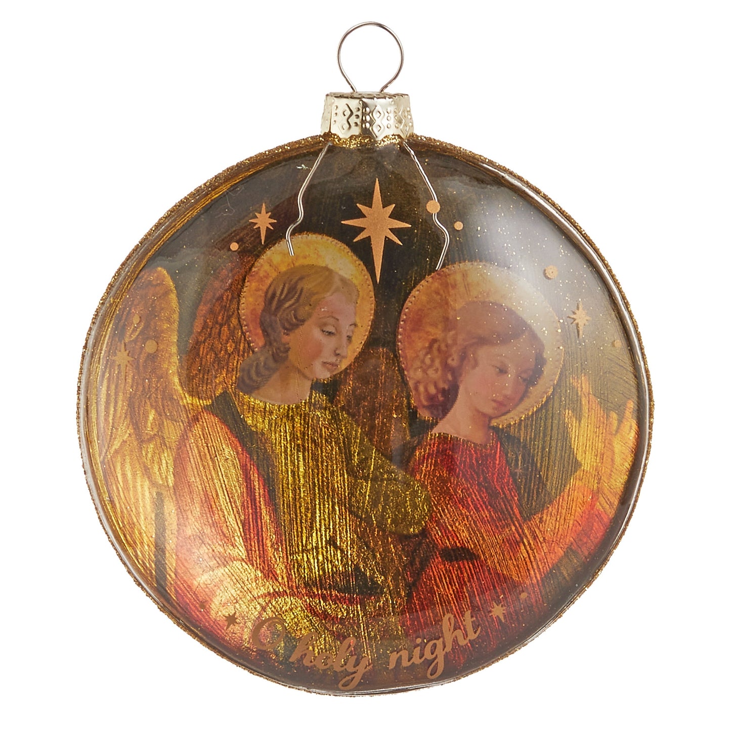 RAZ Imports 4" Angel O Holy Night Glass Christmas Ornaments - Set of 2