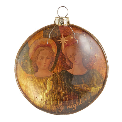 RAZ Imports 4" Angel O Holy Night Glass Christmas Ornaments - Set of 2