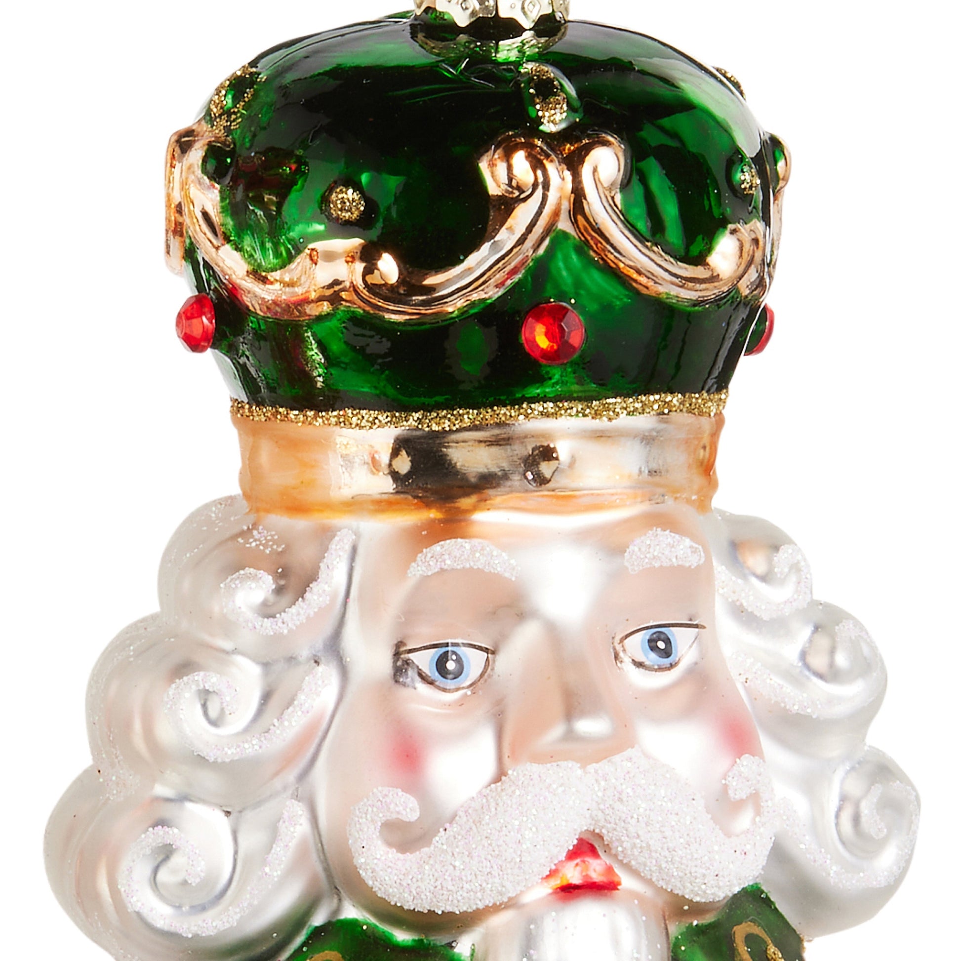 RAZ Imports 6.5" Plaid Nutcracker Reflector Red and Green Glass Christmas Ornaments - Set of 2