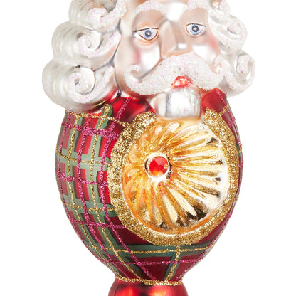 RAZ Imports 6.5" Plaid Nutcracker Reflector Red and Green Glass Christmas Ornaments - Set of 2