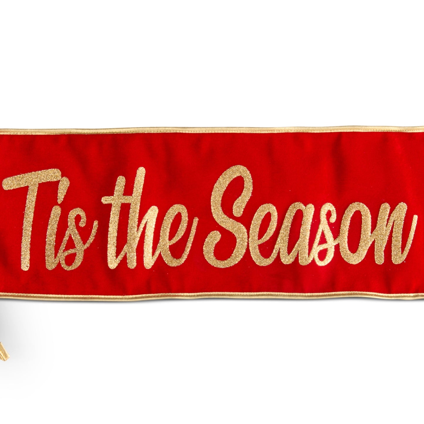 RAZ Imports 41.25" Tis The Season Red Plaid Christmas Wreath Banner Christmas Decoration