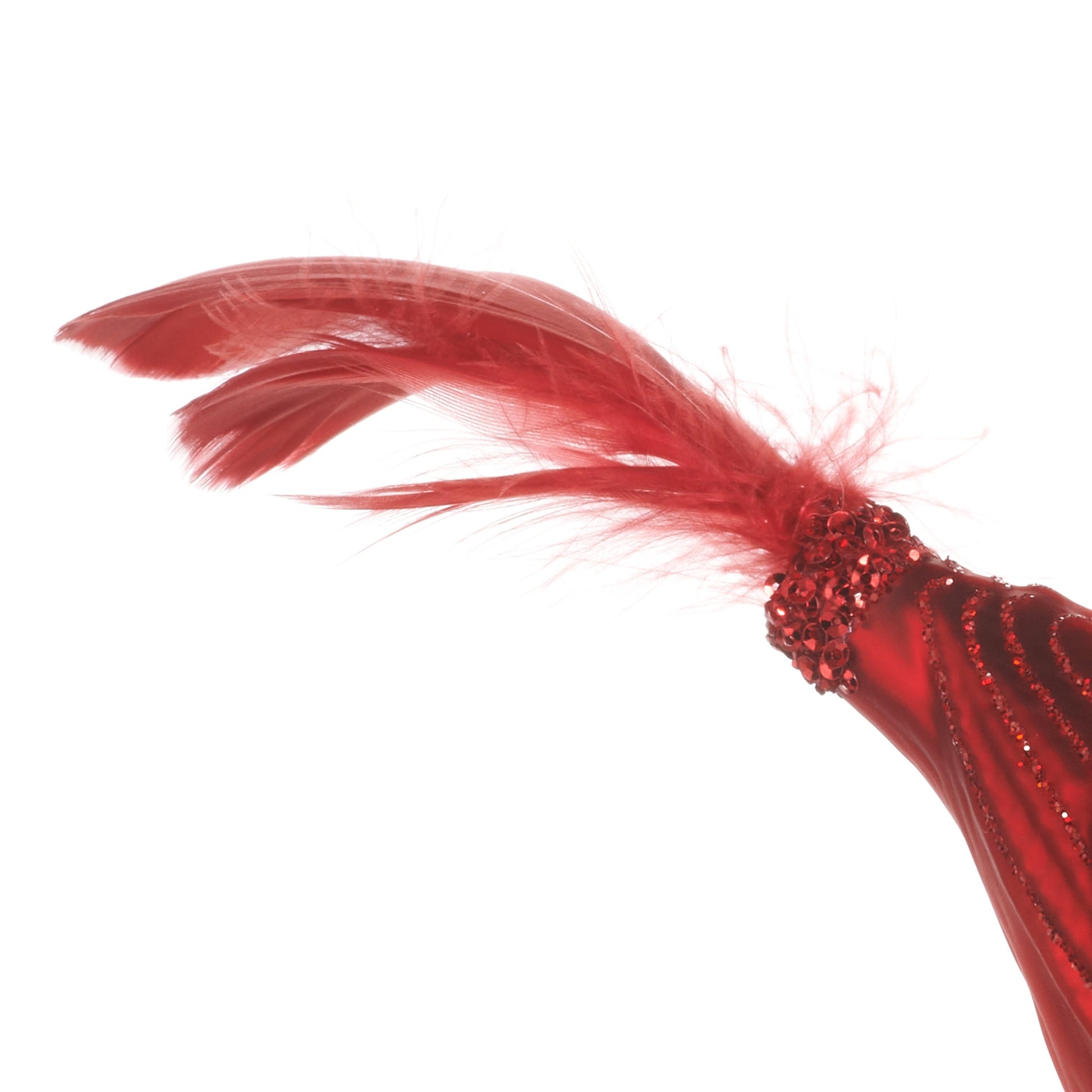 RAZ Imports 9" Red Cardinal with Wreath Glass Christmas Ornament