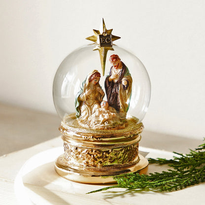 RAZ Imports by Eric Cortina 5.5" The Blessed Birth Nativity Globe Glass Collectible Christmas Ornament
