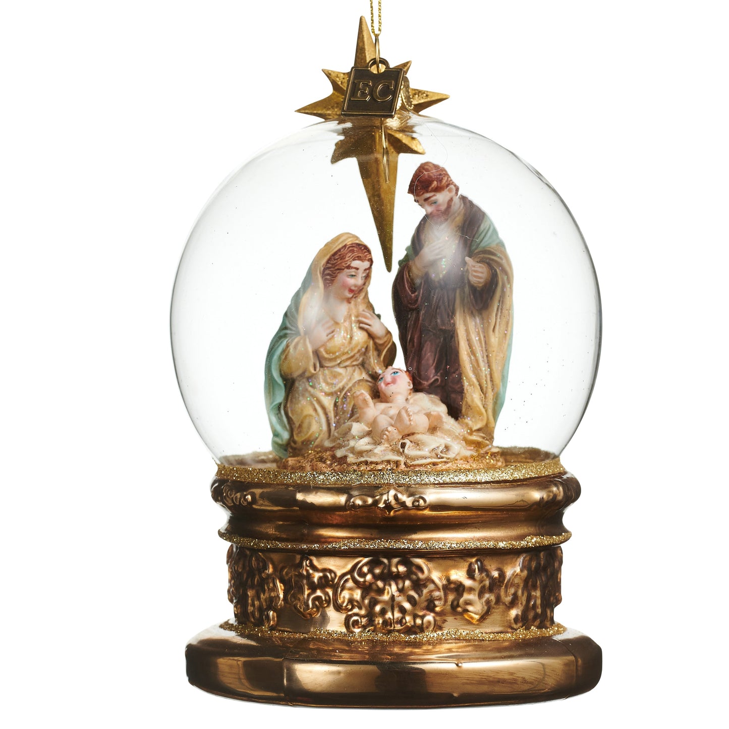 RAZ Imports by Eric Cortina 5.5" The Blessed Birth Nativity Globe Glass Collectible Christmas Ornament
