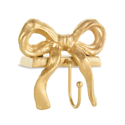 RAZ Imports 5" Gold Bow Iron Christmas Stocking Holder