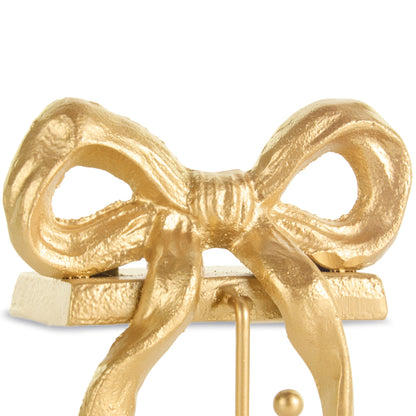 RAZ Imports 5" Gold Bow Iron Christmas Stocking Holder