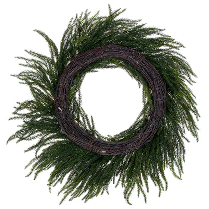 Norfolk Pine 28” Green Realistic Touch Artificial Christmas Wreath