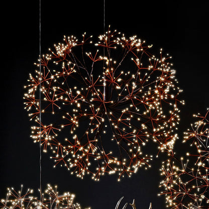 Starburst Pre-Lit Brown Christmas Orb with Warm White Twinkling LED Lights by RAZ Imports