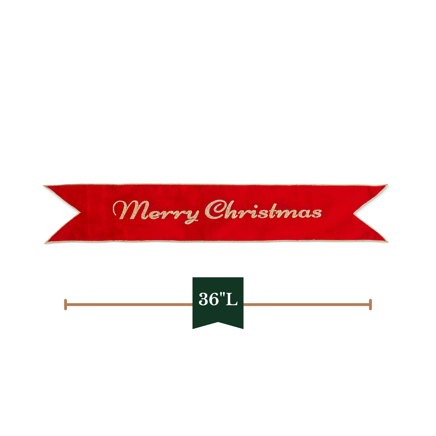 RAZ Imports 36" Red Merry Christmas Wreath Banner Christmas Decoration