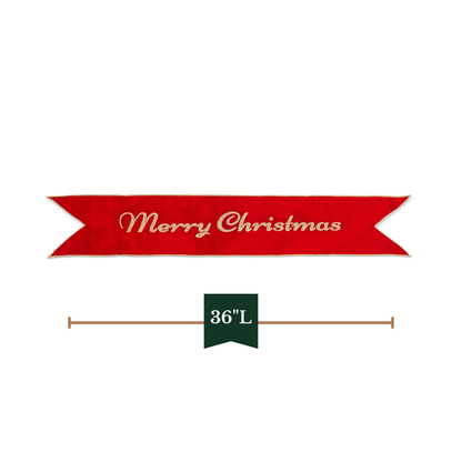 RAZ Imports 36" Red Merry Christmas Wreath Banner Christmas Decoration