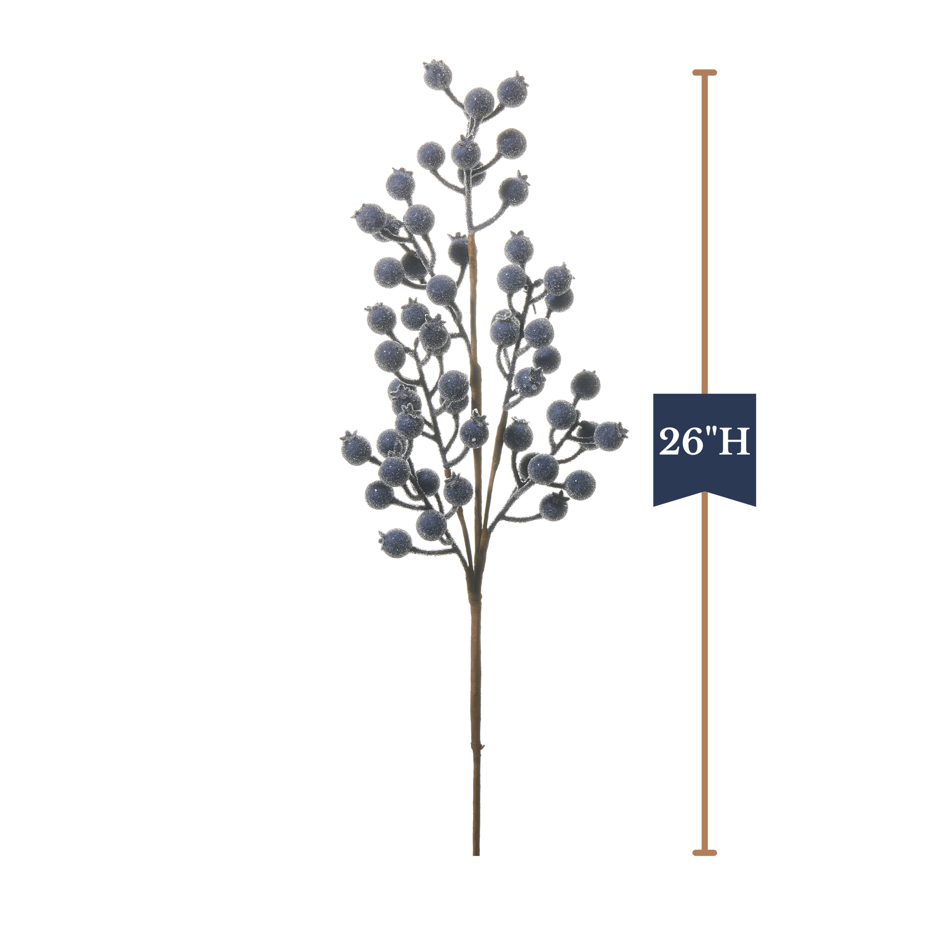 RAZ Imports 26" Iced Blue Berry Decorative Christmas Tree Spray - Set of 8