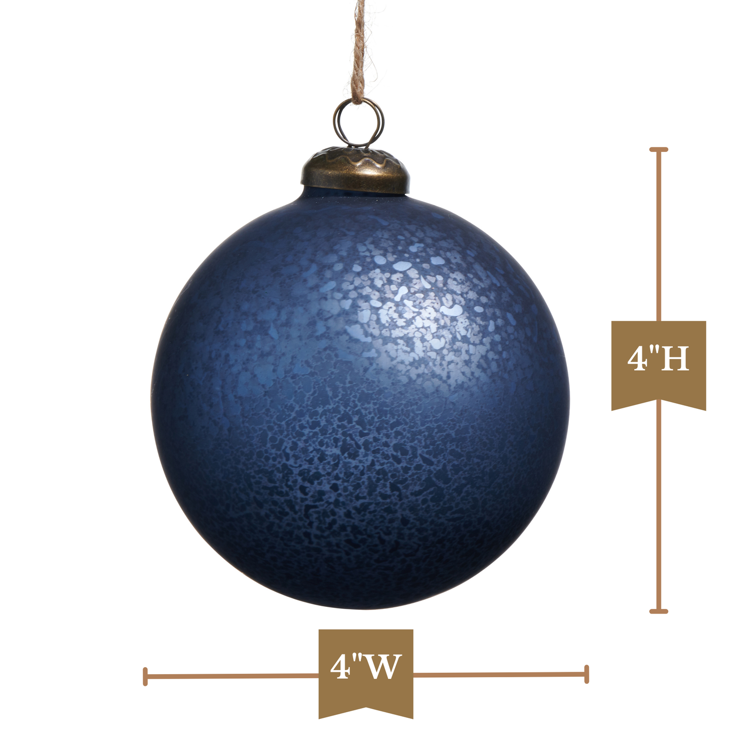 RAZ Imports 4" Blue Mercury Glass Ball Christmas Ornament - Set of 12