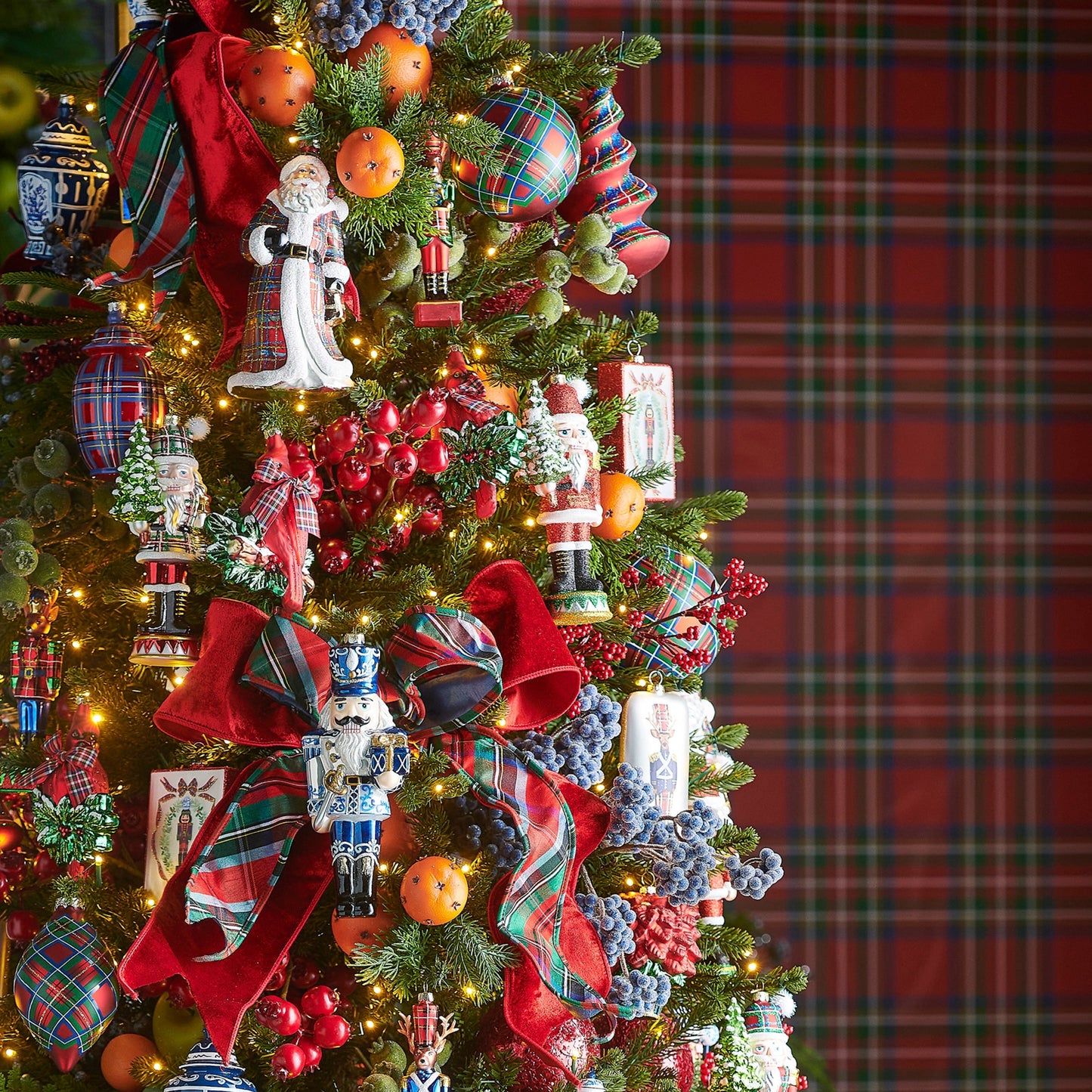 RAZ Imports Blue Tartan Plaid Wired Christmas Ribbon, 2.5" X 10 Yards - 1 Roll