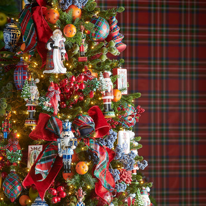 RAZ Imports Blue Tartan Plaid Wired Christmas Ribbon, 2.5" X 10 Yards - 1 Roll