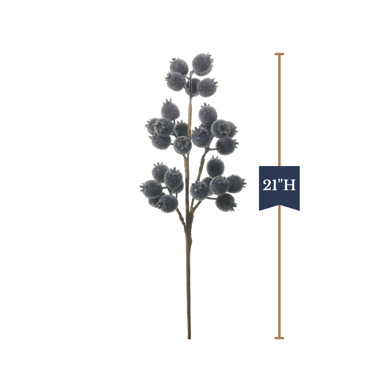 RAZ Imports 21" Iced Blue Berry Pod Decorative Christmas Tree Spray - Set of 12