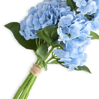 K&K Interiors 13" Real Touch Hydrangea Full Bloom Flowers - 6 Stem Bundles