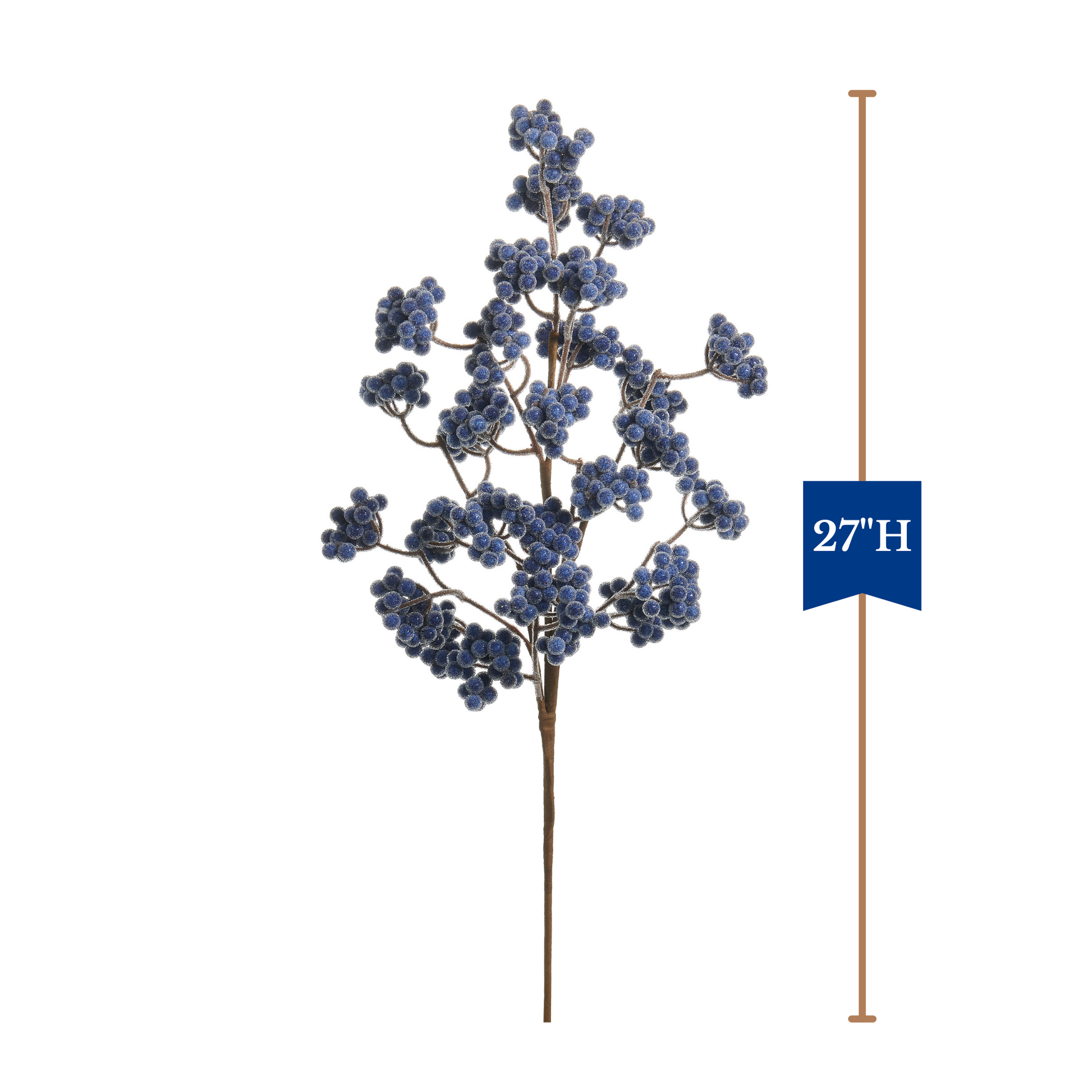 RAZ Imports 27" Iced Blue Berry Cluster Decorative Christmas Tree Spray - Set of 6