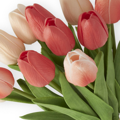 K&K Interiors 13" Real Touch Tulips Spring Flowers for Easter - 12 Stem Bundles