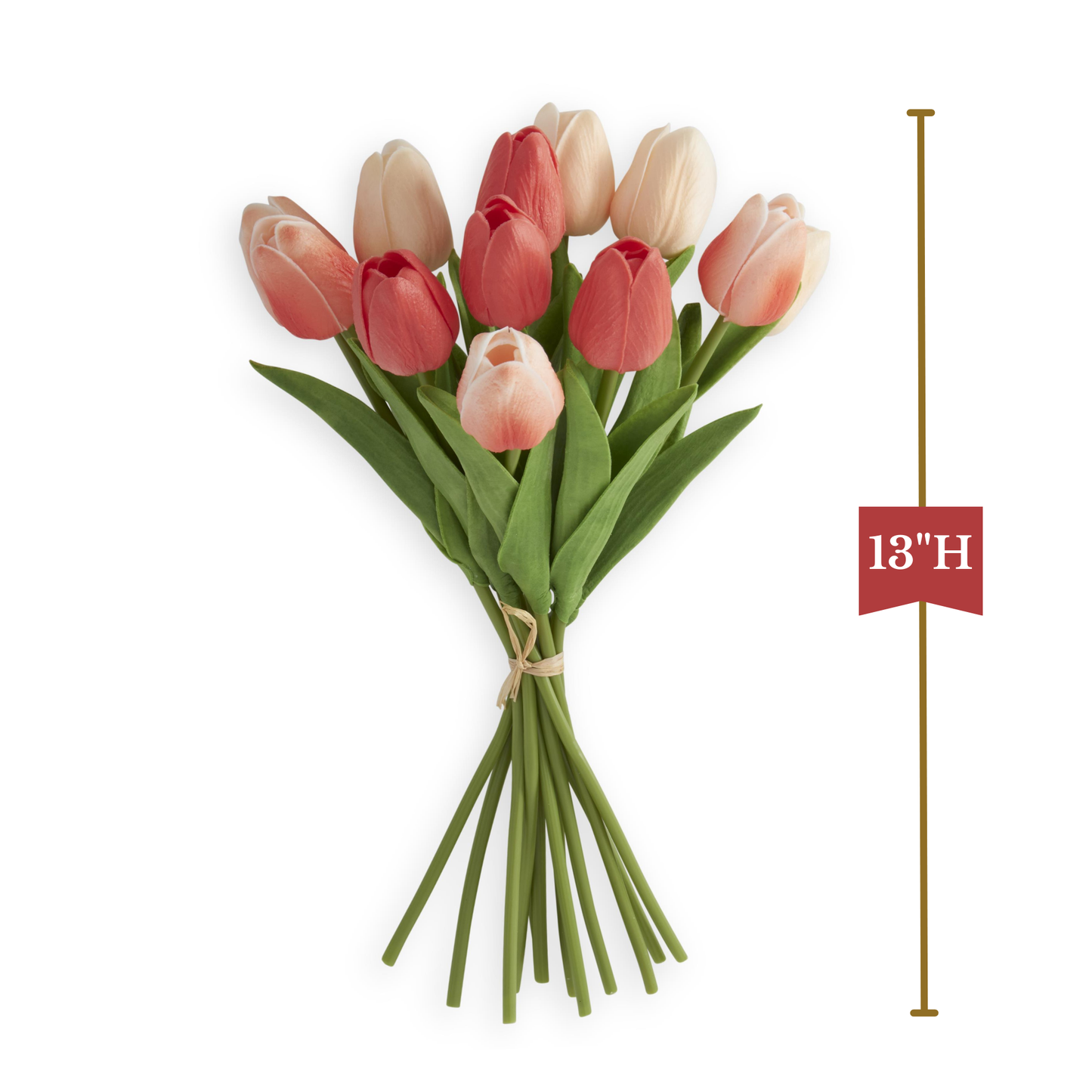 K&K Interiors 13" Real Touch Tulips Spring Flowers for Easter - 12 Stem Bundles