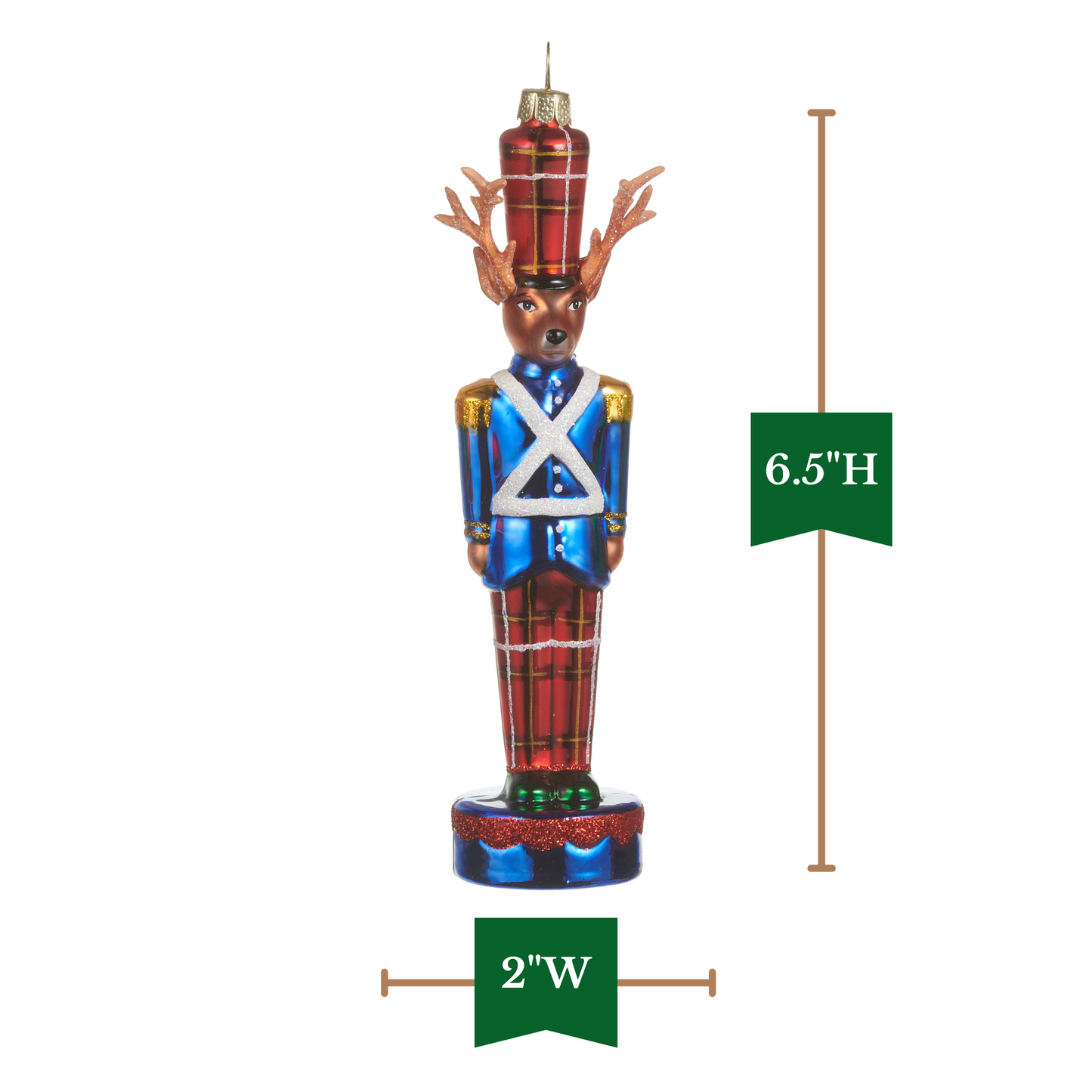RAZ Imports 6.5" Deer Nutcracker Glass Christmas Ornaments - Set of 3