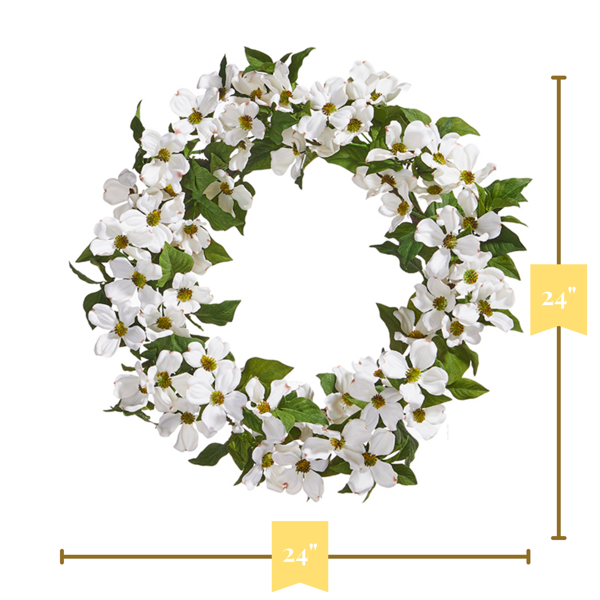 RAZ Imports 24" White Dogwood Flower Spring Easter Wreath