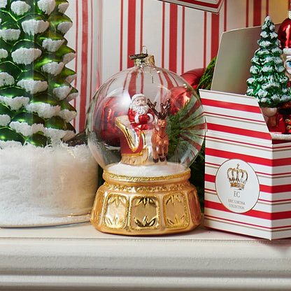 RAZ Imports by Eric Cortina 5.5" Santa Snow Globe Express Glass Collectible Christmas Ornament