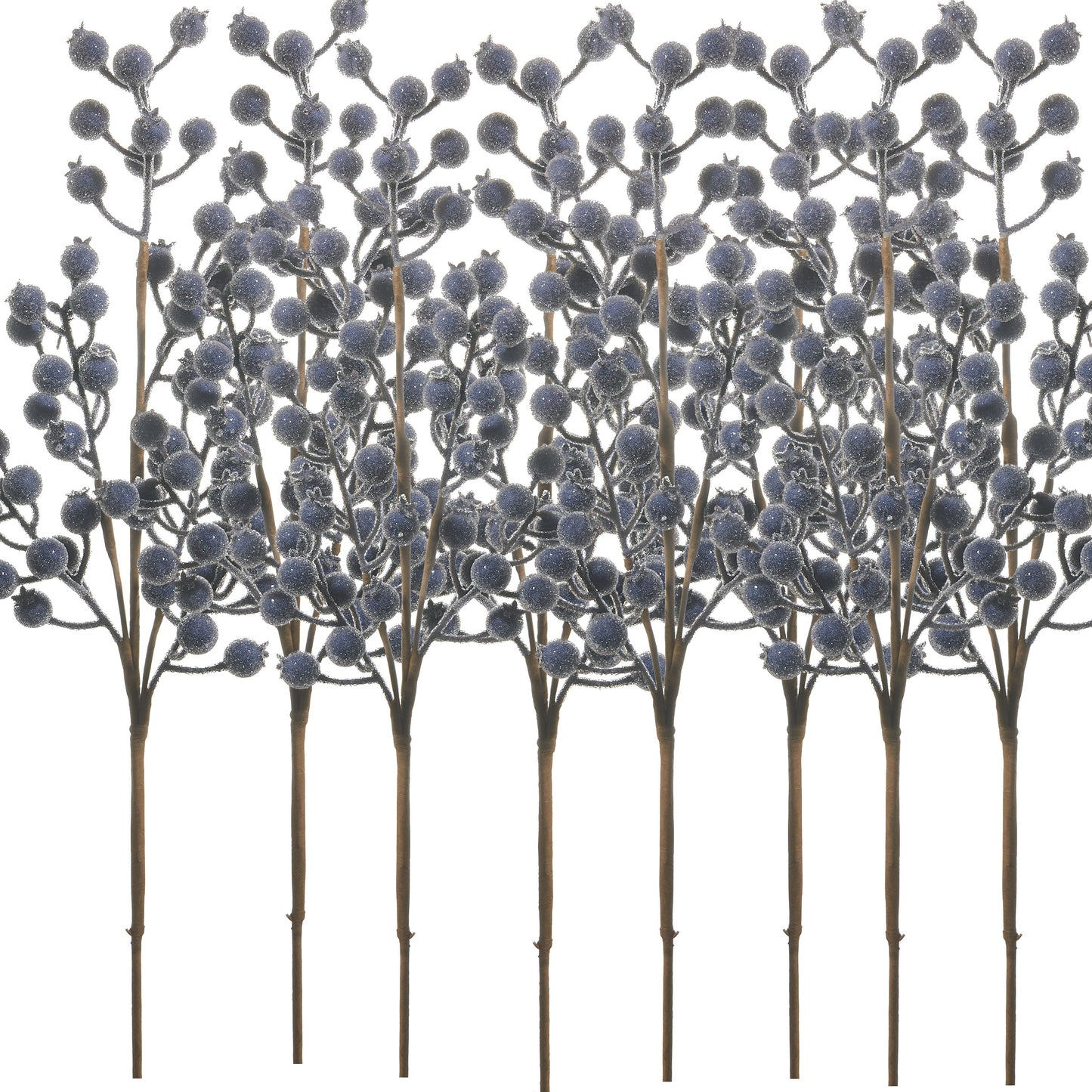 RAZ Imports 26" Iced Blue Berry Decorative Christmas Tree Spray - Set of 8