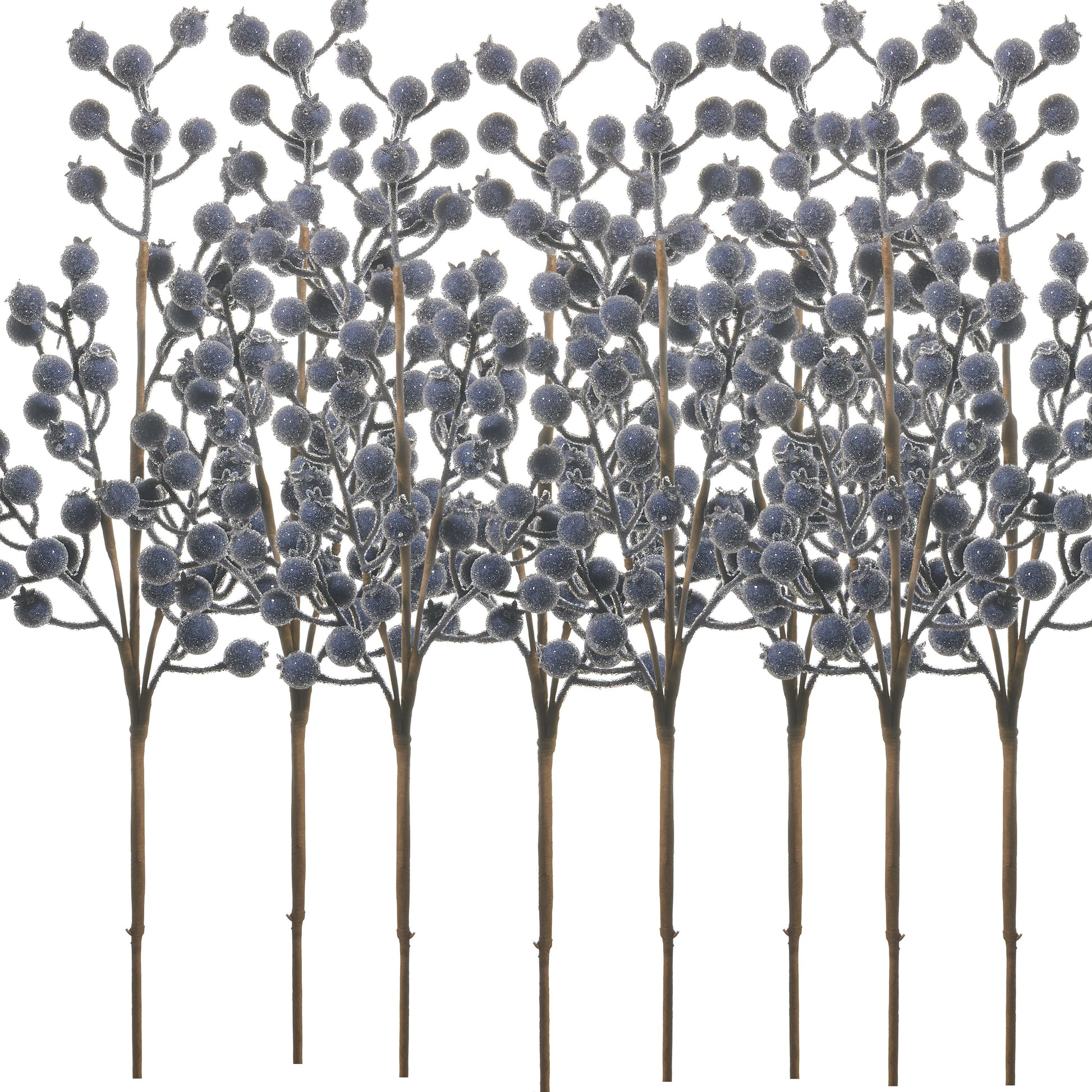 RAZ Imports 26" Iced Blue Berry Decorative Christmas Tree Spray - Set of 8