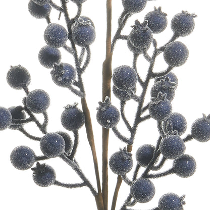 RAZ Imports 26" Iced Blue Berry Decorative Christmas Tree Spray - Set of 8