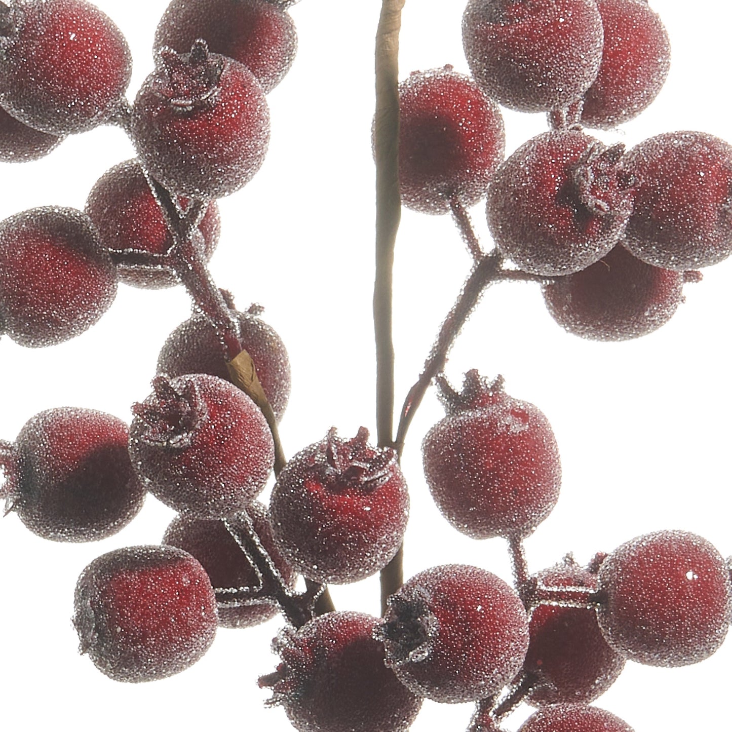 RAZ Imports 21" Iced Burgundy Red Berry Pod Decorative Christmas Tree Spray - Set of 12