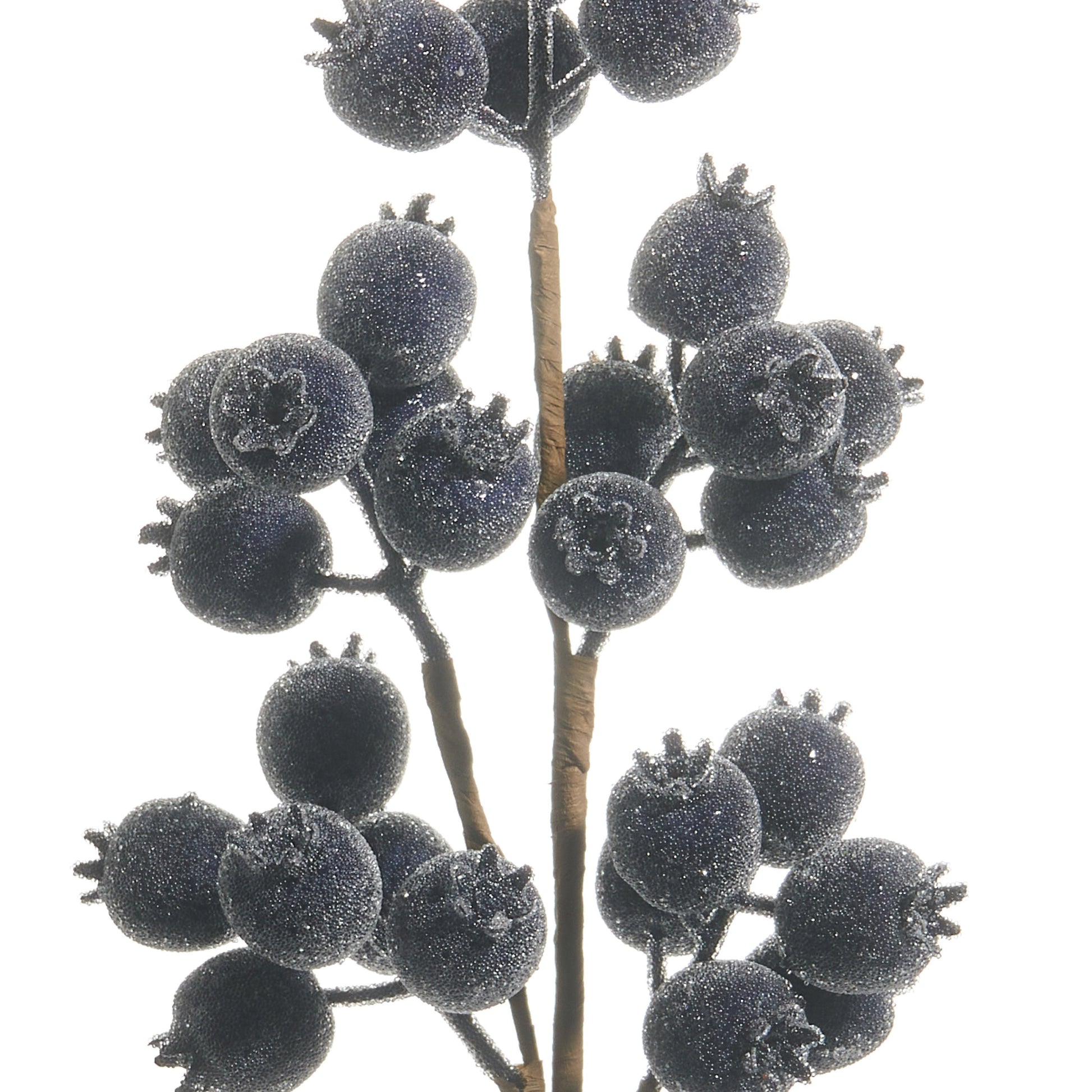 RAZ Imports 21" Iced Blue Berry Pod Decorative Christmas Tree Spray - Set of 12