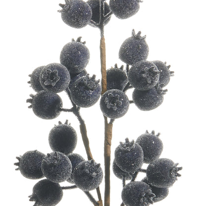 RAZ Imports 21" Iced Blue Berry Pod Decorative Christmas Tree Spray - Set of 12