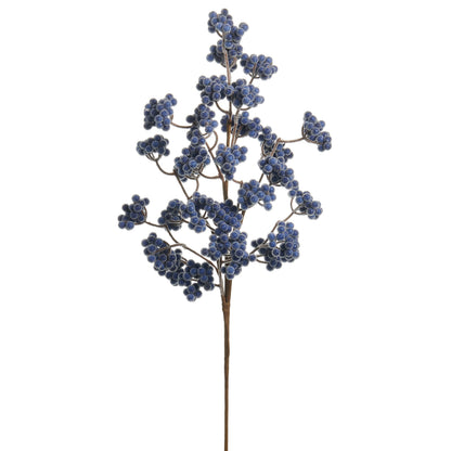 RAZ Imports 27" Iced Blue Berry Cluster Decorative Christmas Tree Spray - Set of 6