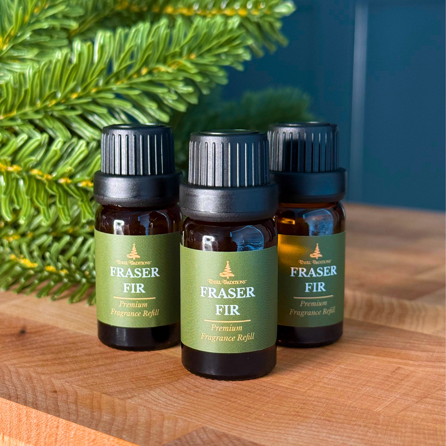 Traditions of Scent Fraser Fir Premium Fragrance Diffuser Oil Refills by Tinsel Traditions - Set of 3